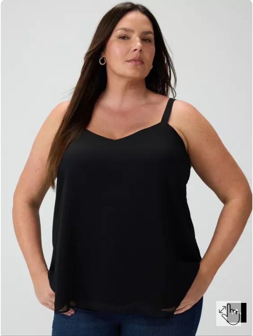 torrid Black V-Neck Sophie Chiffon Camisole